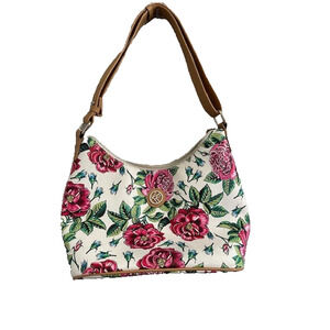 NWOT Kim Rogers Floral Rose Print Shoulder Bag Zipper Handbag Purse